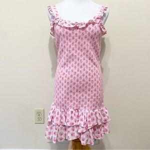 LoveShackFancy Breyer Mini Dress Pink Divine Floral